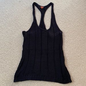 Chan Luu Open Knit Black Racerback Tank